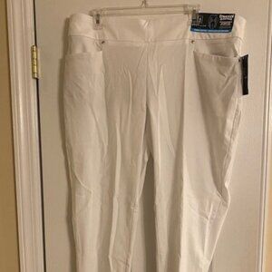 PGA Tour NWT Women's White Performance Stretch Tummy Control Pants Size XXL